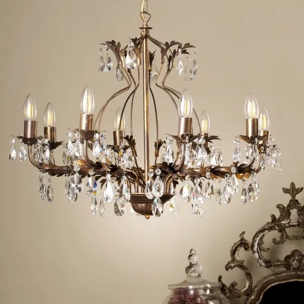 Lustră pe lanț ONLI TERESA 8xE14/6W/230V bronz