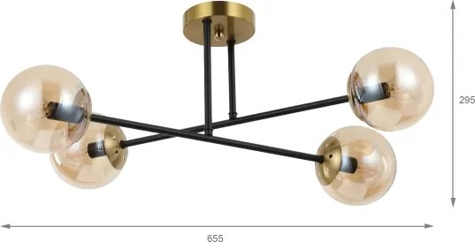 Brilagi - Plafonieră aplicată MALIVA 4xE14/15W/230V, aurie