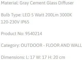 Aplica LED pentru exterior design modern IP65 Bev gri