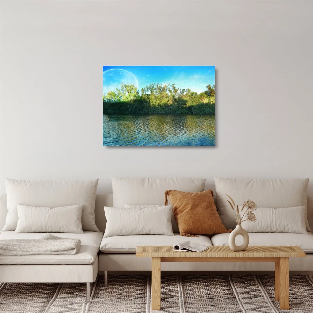 Tablou pe sticlă - lac (70x50 cm)