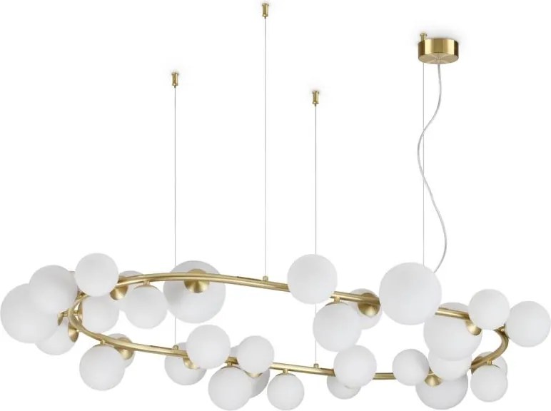 Ideal Lux - Lustra LED suspendată pe cablu PERLAGE 30xG9/3W/230V 143 cm auriu/alb