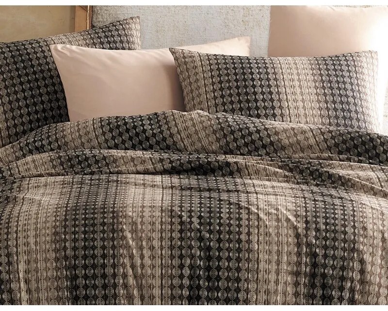 BedTex Lenjerie de pat din bumbac Oberon maro, 220x 200 cm, 2 bucăți 70 x 90 cm