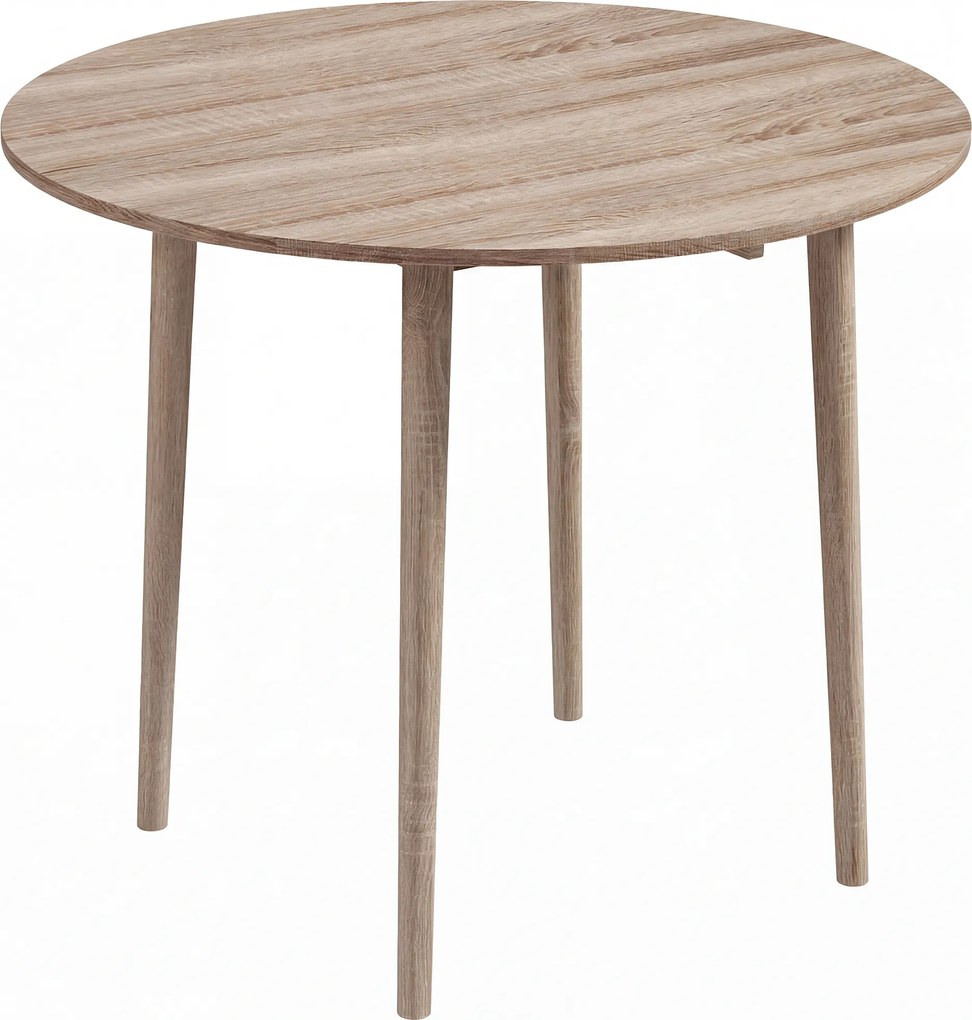 HOMCOM Masa Plianta, Masa Rotunda cu Panouri Rotunde, Masa de Bucatarie Mica pentru Economisirea Spatiului, Natur | Aosom Romania