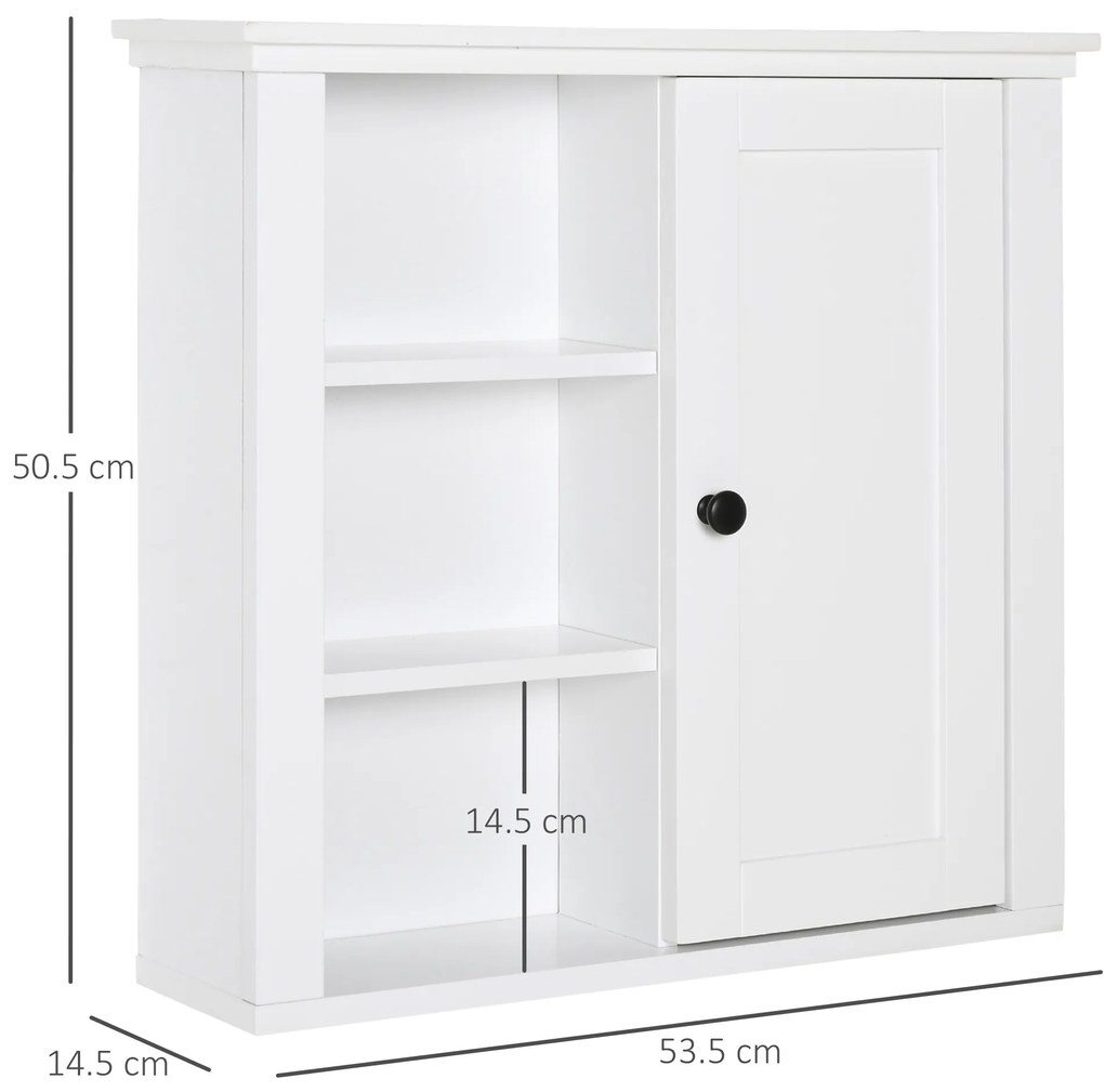 HomCom dulap medicamente, rafturi reglabile 53x14.5x50.5cm | AOSOM RO