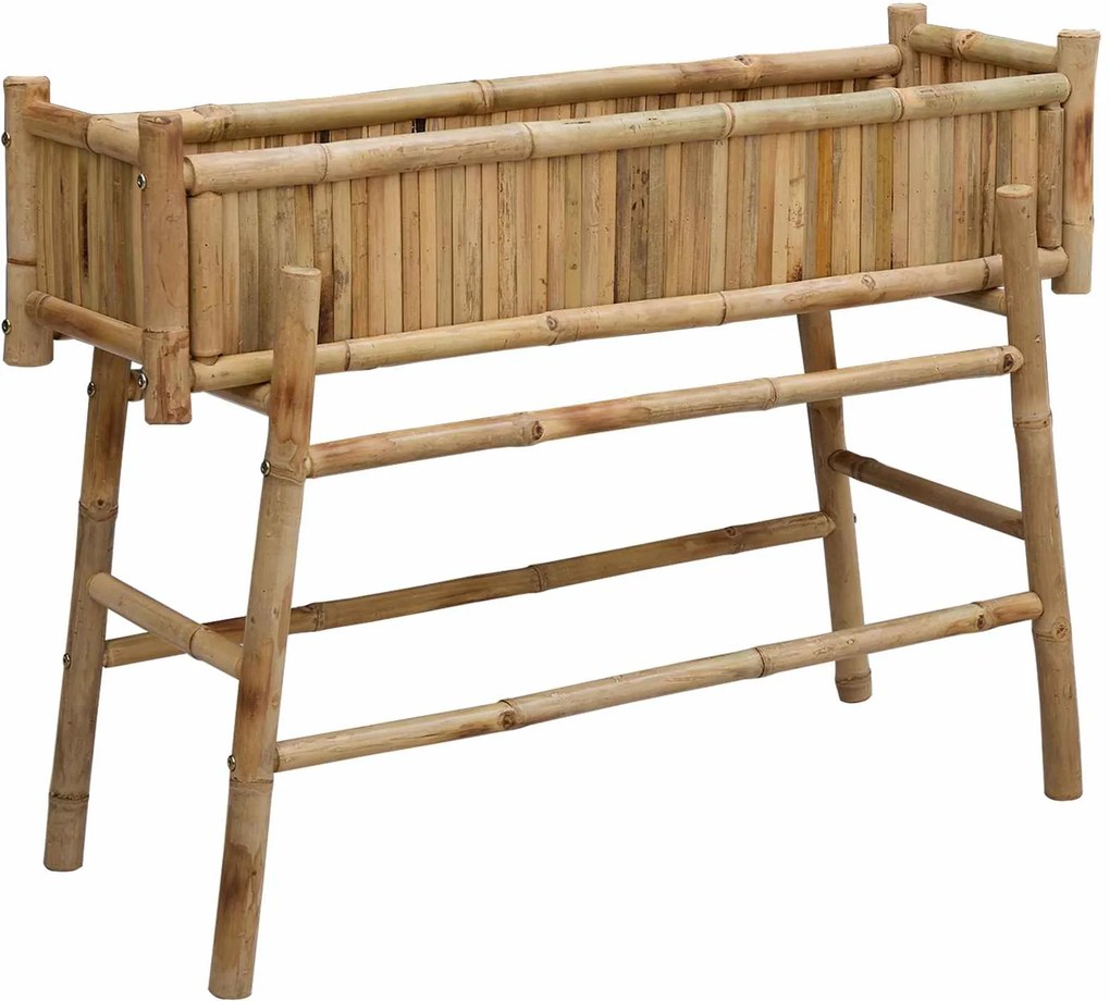 vidaXL Ghiveci pentru Grădină cu Suport natural 100 x 38 x 74 cm