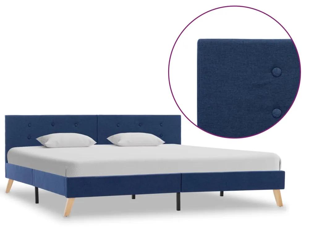 284827 vidaXL Cadru de pat, albastru, 180 x 200 cm, material textil