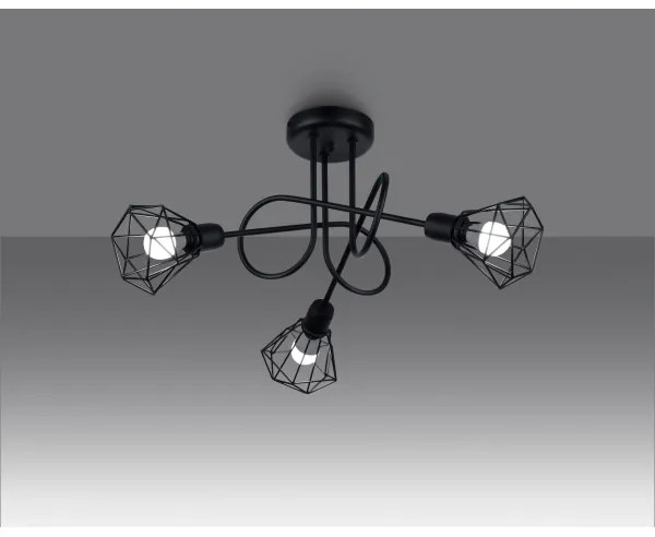 Lustră pe tijă ARTEMIS 3xE14/40W/230V neagră Sollux SL.1109