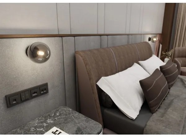 Aplică ROSSI 1xE14/10W/230V negru/gri