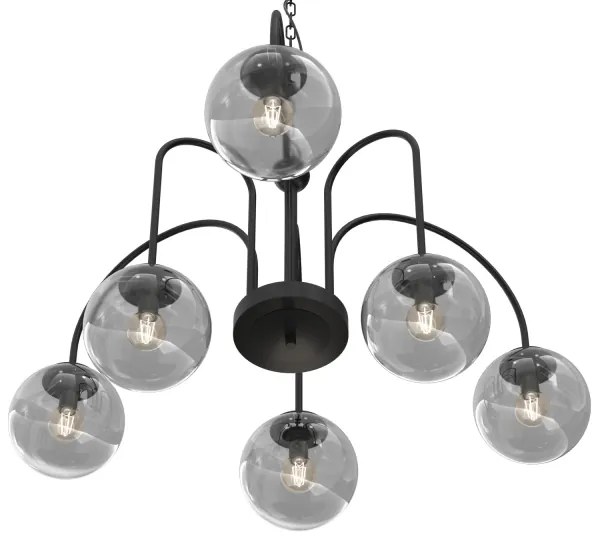 Lustră pe lanț CAMBRIDGE 6xE14/60W/230V neagră