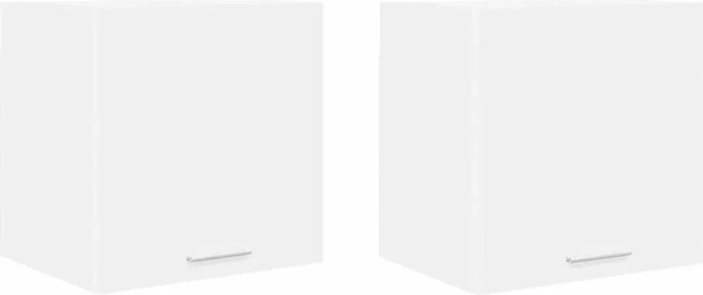 vidaXL Dulap suspendat cu ușă 2 pcs Alb 40 x 31 x 40 cm Lemn compozit