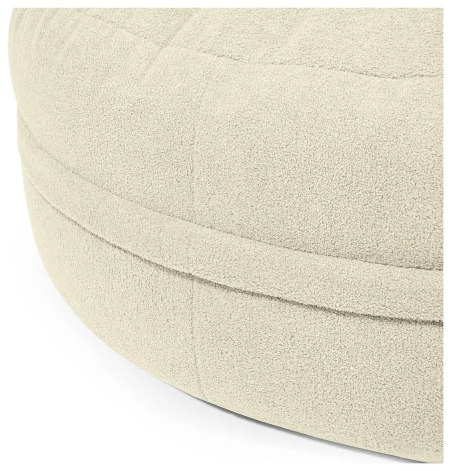 Fotoliu bean bag crem cu tapițerie din țesătură bouclé Roll 135 – SLOWDOWN