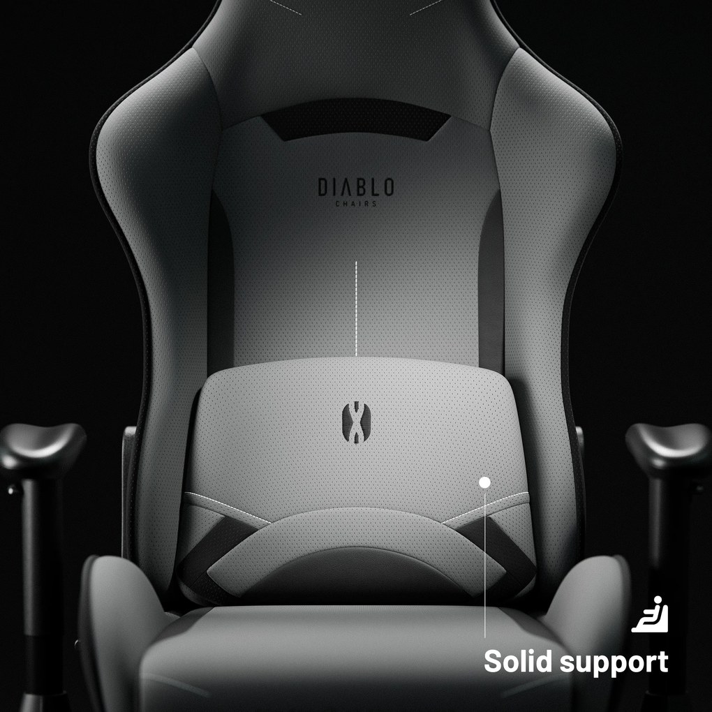 Scaun gaming Diablo X-Starter din țesătură gri
