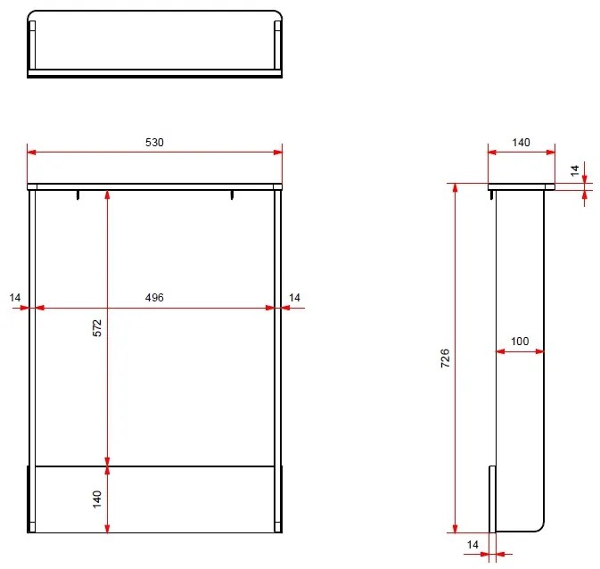 Masă de Înfășat/Extensie pentru Comodă AMORI, Alb (Pin Masiv și MDF), Design Romantic – Vipack