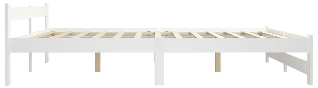 Cadru de pat, alb, 200 x 200 cm, lemn masiv de pin Alb, 200 x 200 cm