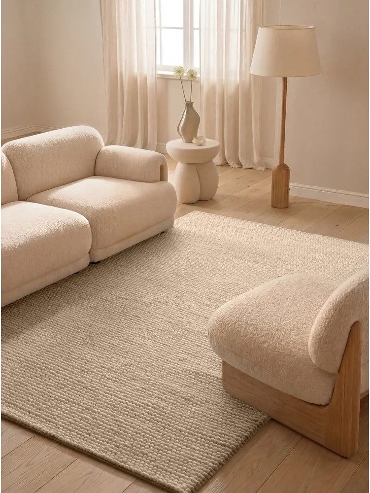 Covor bej țesut manual din lână 200x300 cm Richmond Diana – Ted Baker