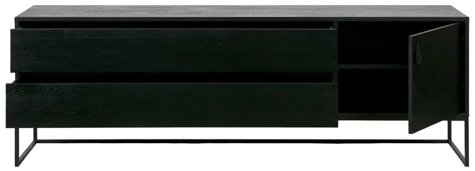 Comodă TV neagră din lemn de frasin 180x61x44 cm Silas – WOOOD