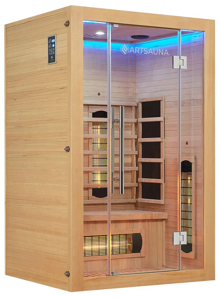 Infračervená sauna Kiruna130 s duálnou technológiou a drevom Hemlock