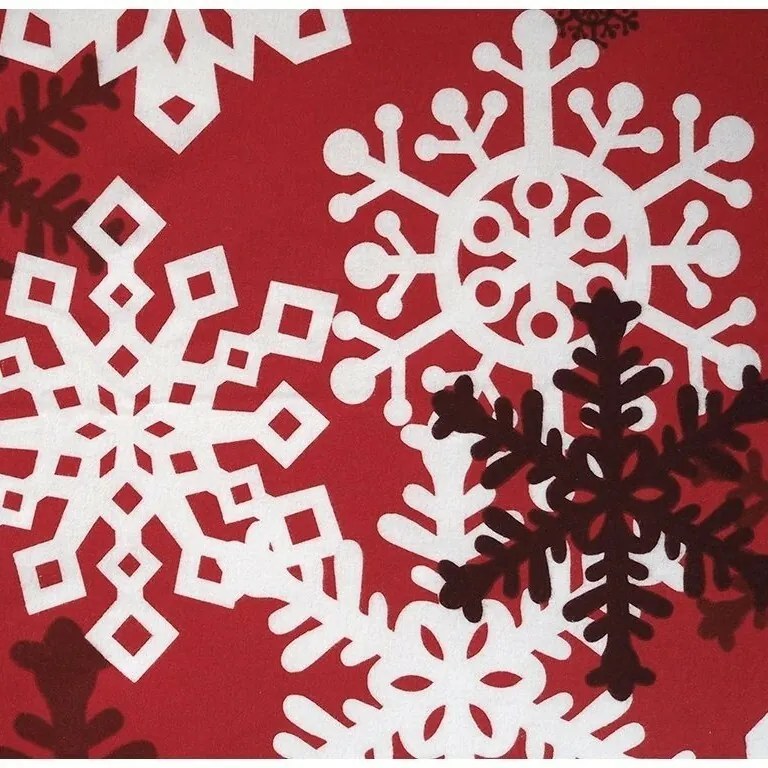 B.E.S. Petrovice Lenjerie de pat din flanelă Roșu iarna de basm, 140 x 200 cm, 70 x 90 cm