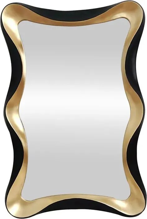 Oglinda de perete decorativa ALICE 120cm negru/ auriu