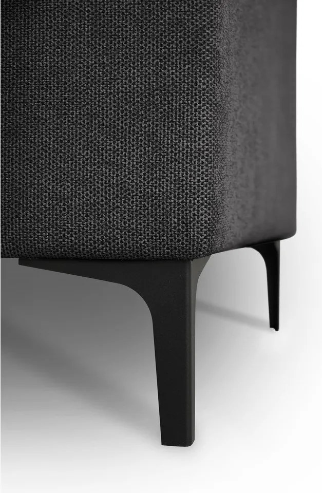 Colțar gri antracit cu tapițerie din chenille (cu colț pe partea stângă/în formă de ”L”) Fabian – Scandic