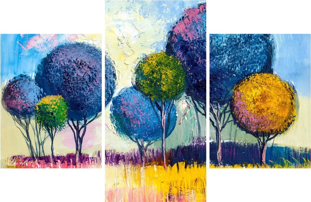 Tablou - Copaci, pictură în ulei (90x60 cm)