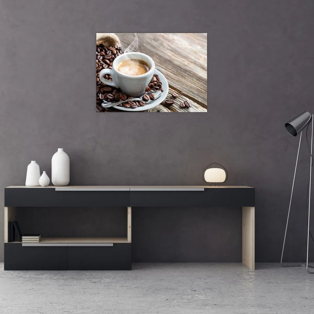 Tablou pe sticlă - Espresso (70x50 cm)
