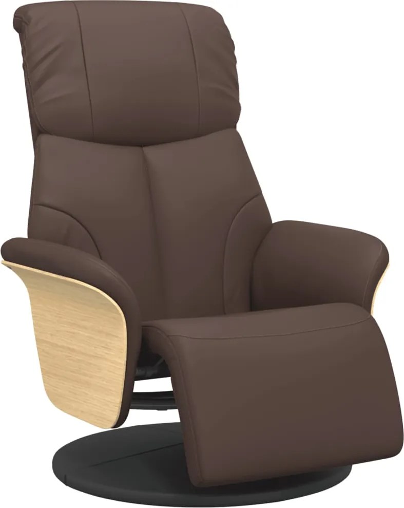 vidaXL Fotoliu rabatabil cu suport de picioare, maro, piele ecologică