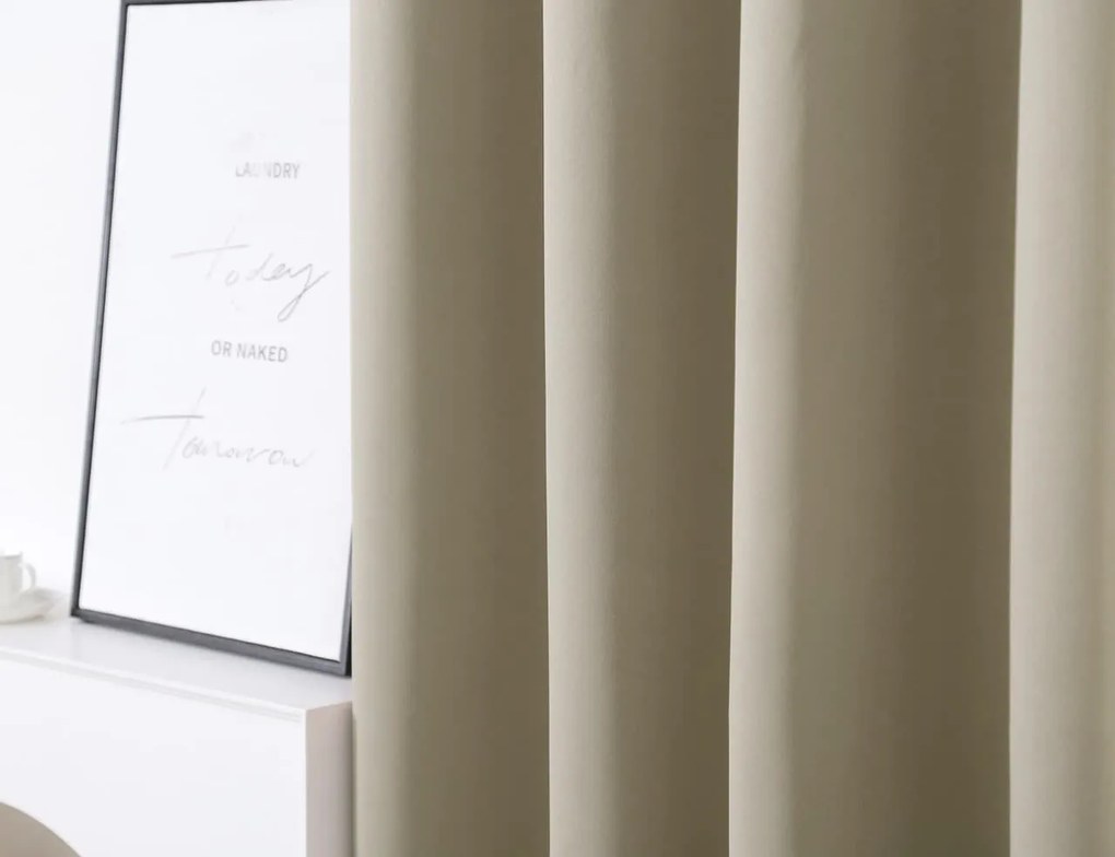 Draperie OXFORD 140x250 cm, bej deschis Agatat: Inele metalice