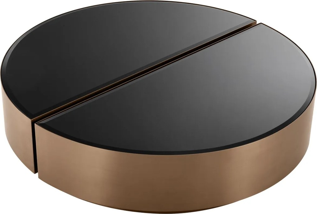 Set 2 masute de cafea design elegant LUX Astra, cupru-negru 113932 HZ