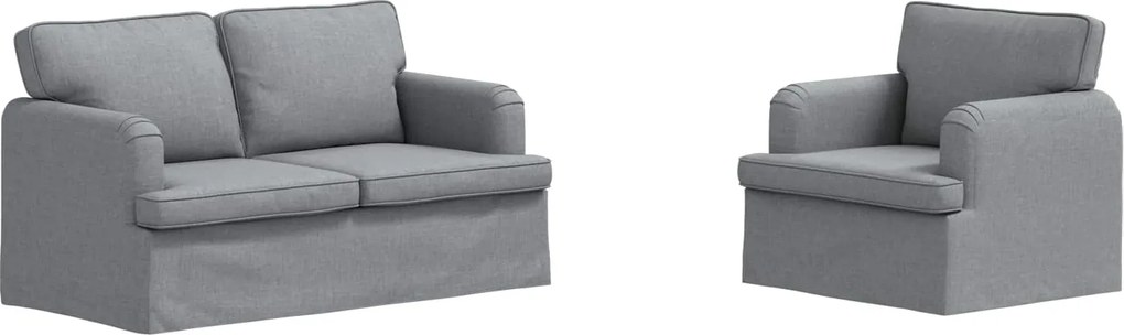 vidaXL Set de canapea 2 pcs Gri deschis 144 x 80 x 85 cm țesătură