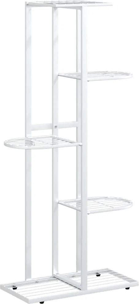 vidaXL Suport pentru flori cu 5 niveluri, alb, 43x22x98 cm, metal