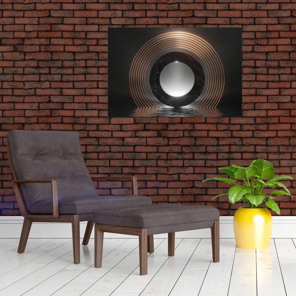 Tablou - Abstracție, luna peste apă (90x60 cm)