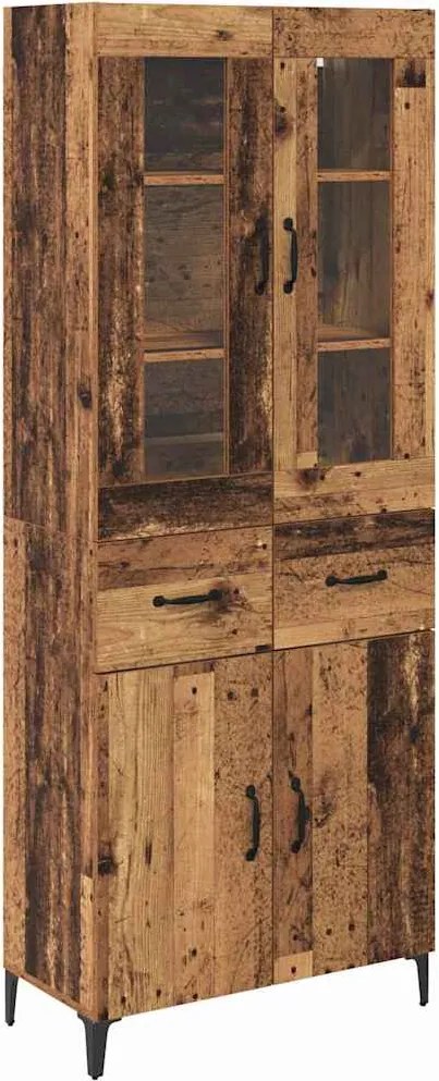 vidaXL Bufet Pe perete Lemn Vechi 69,5 x 34 x 180 cm Lemn compozit