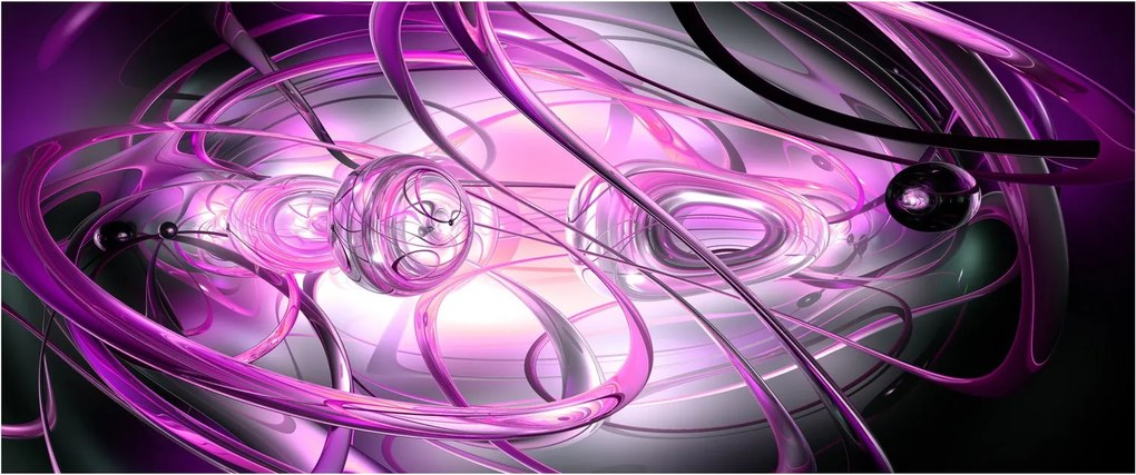 Tabloul cu abstracție frumoasă în violet (120x50 cm)