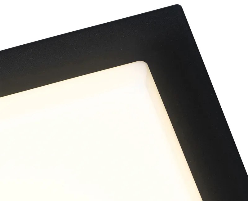 Plafoniera modernă neagră pătrată cu LED inclus IP44 - Lys