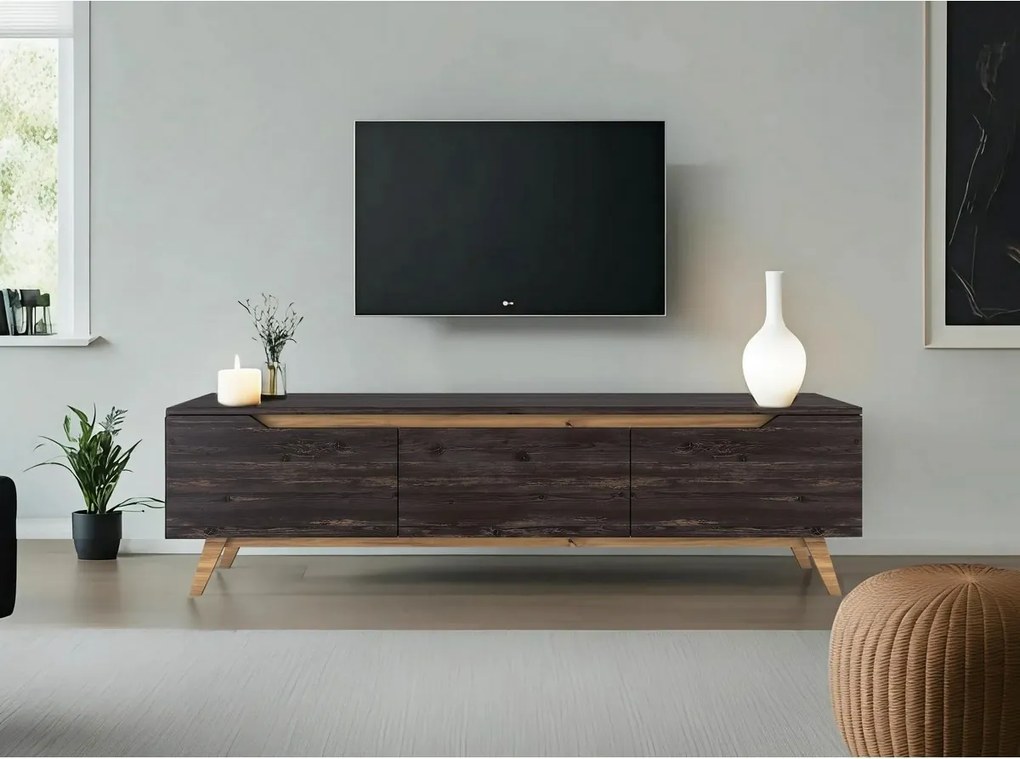 Măsuță TV Dita Black and Walnut