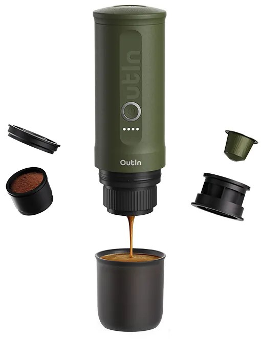 Outin Nano (Forest Green) - aparat de cafea de călătorie