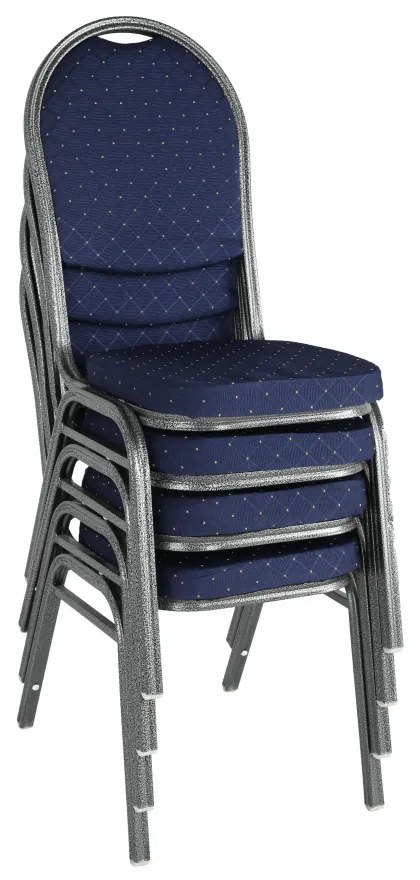 Scaun, rabatabil, textil albastru închis/gri cadru, JEFF 2 NEW