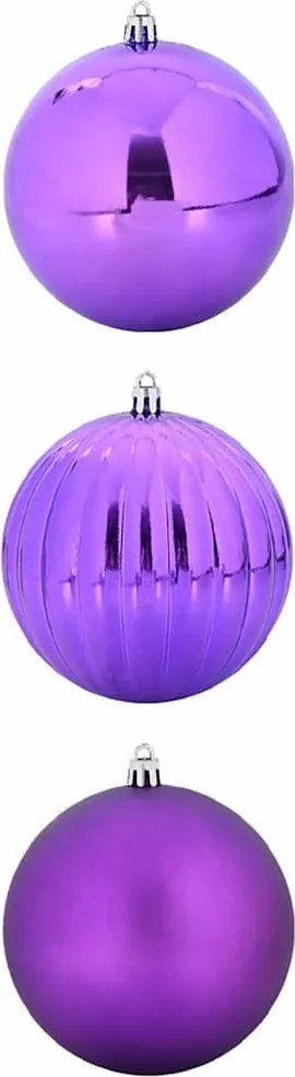 vidaXL Set de globuri de Crăciun XXL 3 pcs Violet Plastic