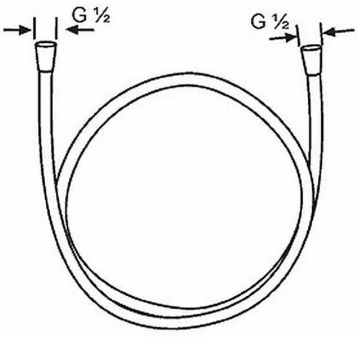 Furtun de dus Isiflex, 1,60 m, crom Crom lucios
