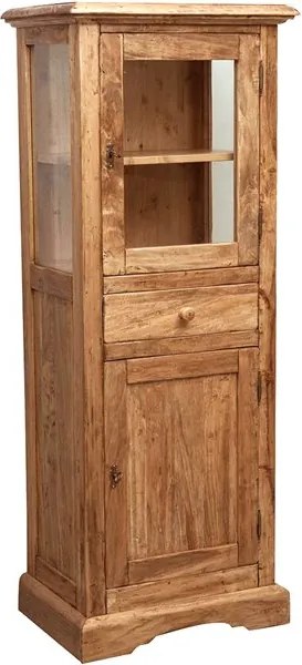 Vitrina,L55 43 H150 cm, 2 usi 1 sertar