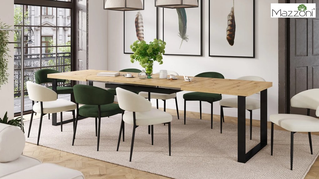 MAZZONI EXPORT IRIS Verde Pădure (material Victoria 68AC) - SCAUN MODERN TAPIȚAT PENTRU SALON/SUFRAGERIE LOFT