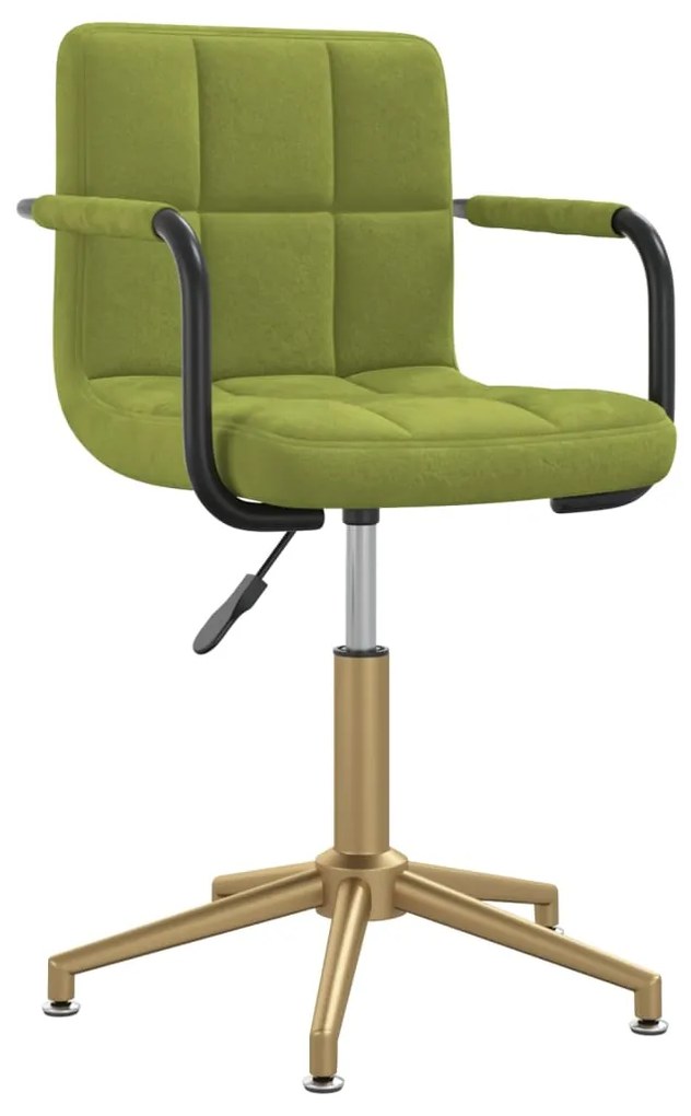 334858 vidaXL Scaun de bucătărie pivotant, verde deschis, catifea