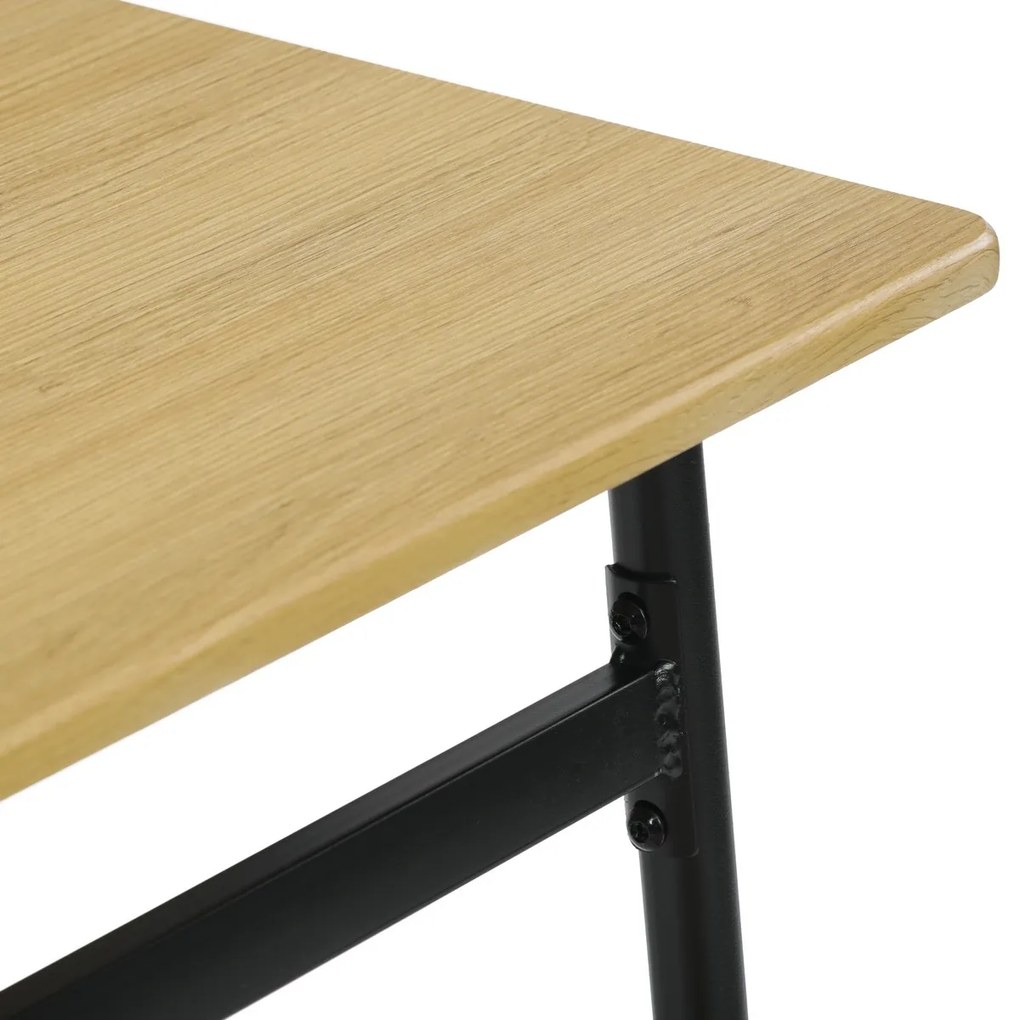 Set de sufragerie Industrial cu 4 scaune, 110 x 70x 76 cm, stejar sălbatic