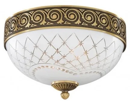 Plafoniera clasic design italian din alama, sticla 7002 RA-PL. 7002/2