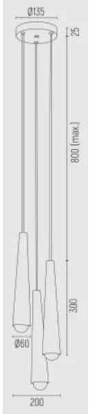 Lustră pe cablu HOLLYWOOD 3xE14/7W/230V neagră Argon 6103