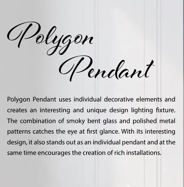 Pendul modern design LUX realizat manual POLYGON