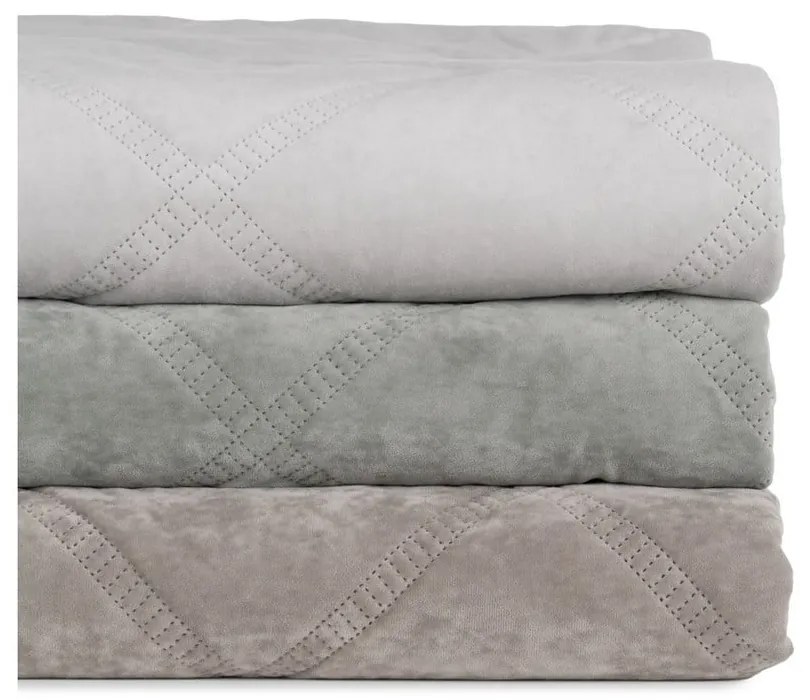 Cuvertură gri matlasată din catifea 230x260 cm – Ixia