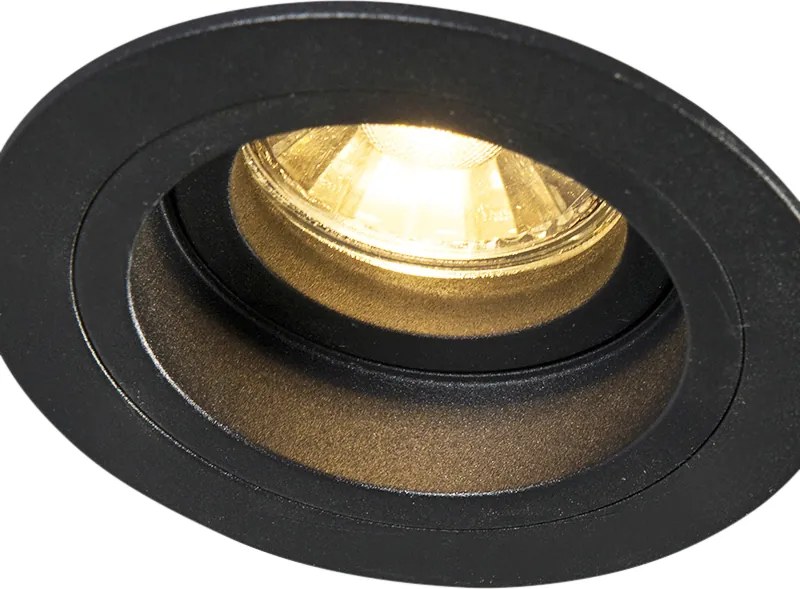 Spot încastrat inteligent negru rotund, incl. WiFi GU10 - Chuck