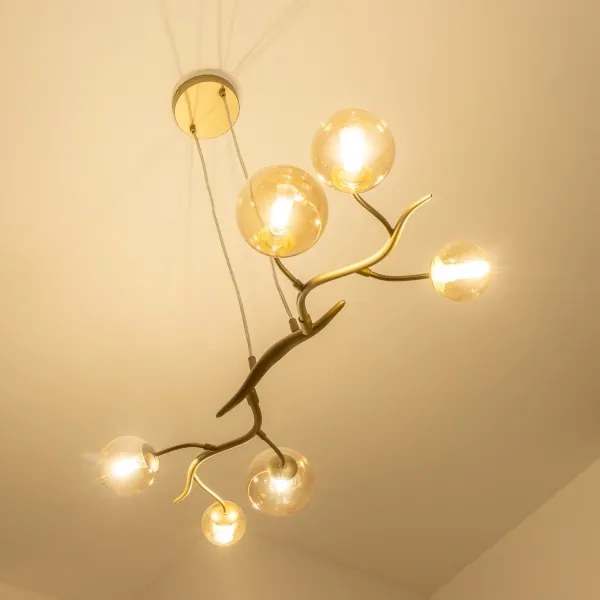 Lustră LED pe cablu Brilagi MISTEL 6xG9/3W/230V auriu